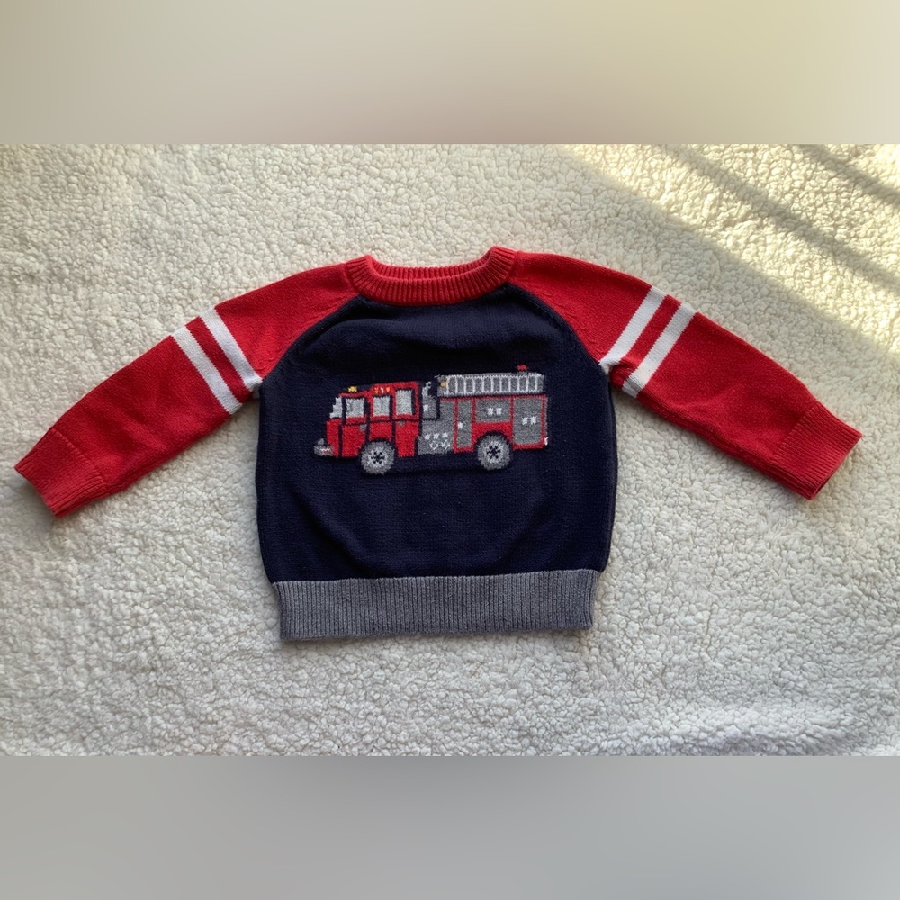 Baby Gap Fire Truck Sweater 12 Months to 18 Months 12M-18M